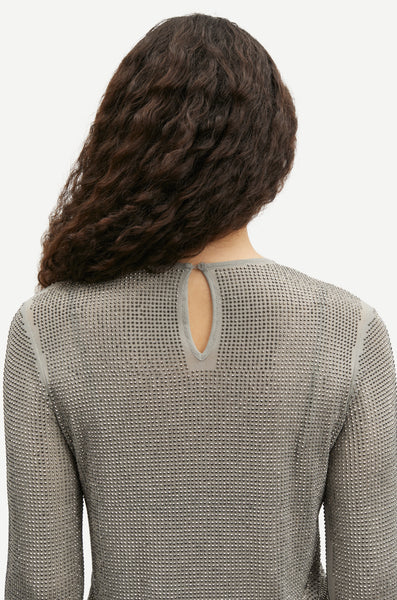 Samsoe Samagda 15310 Mesh Texture L/S in Light Grey