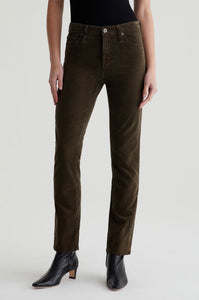 AG Mari High-Rise Slim Straight in Rich Umber Corduroy