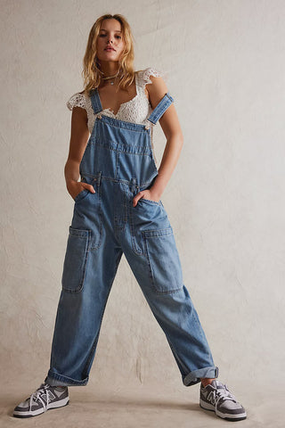 Free People Way Back Overall in Lydia Blue