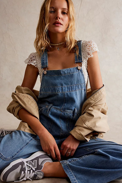 Free People Way Back Overall in Lydia Blue