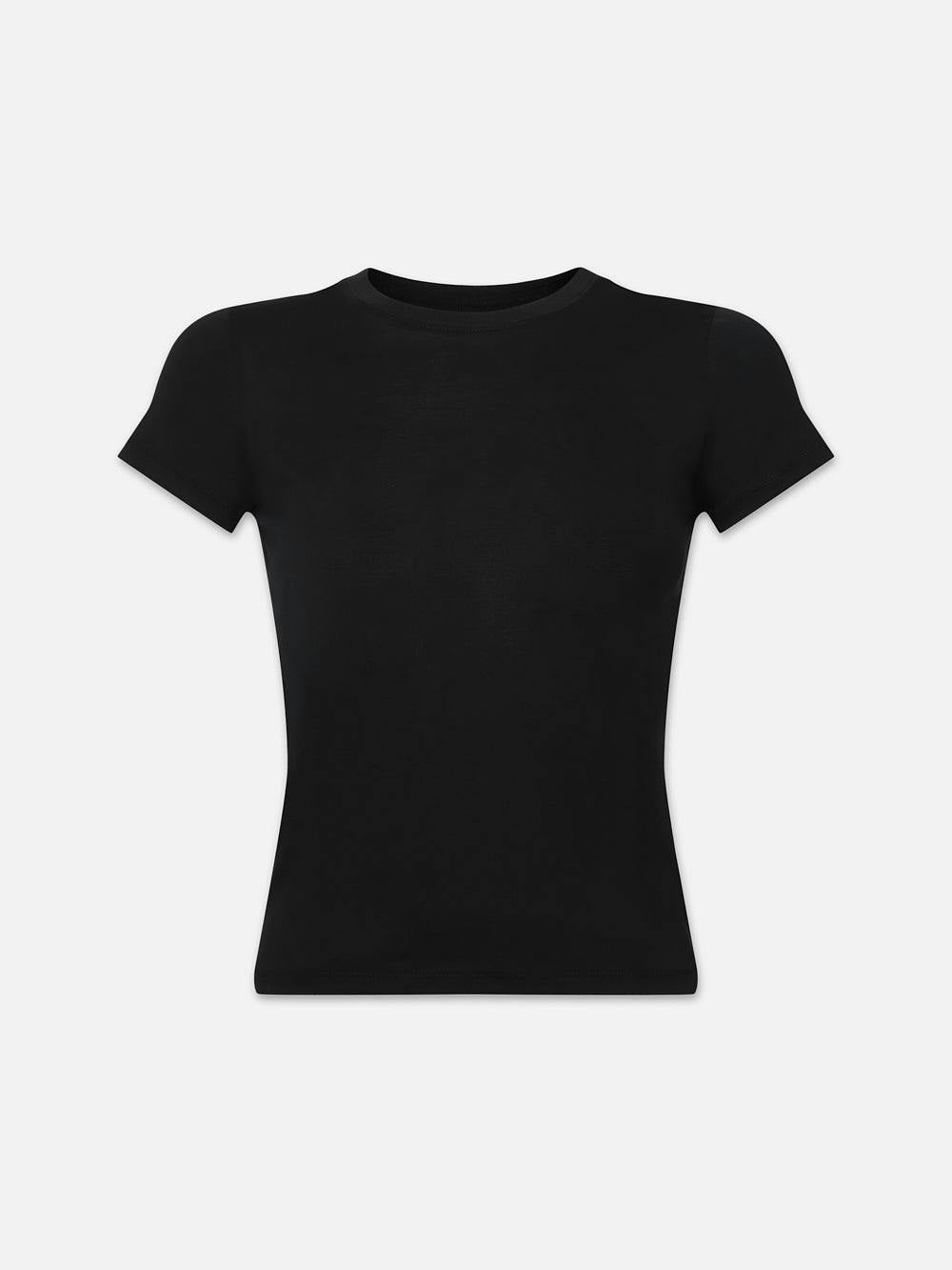 FRAME Pima Cotton Baby Tee in Black