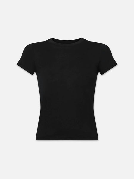 FRAME Pima Cotton Baby Tee in Black