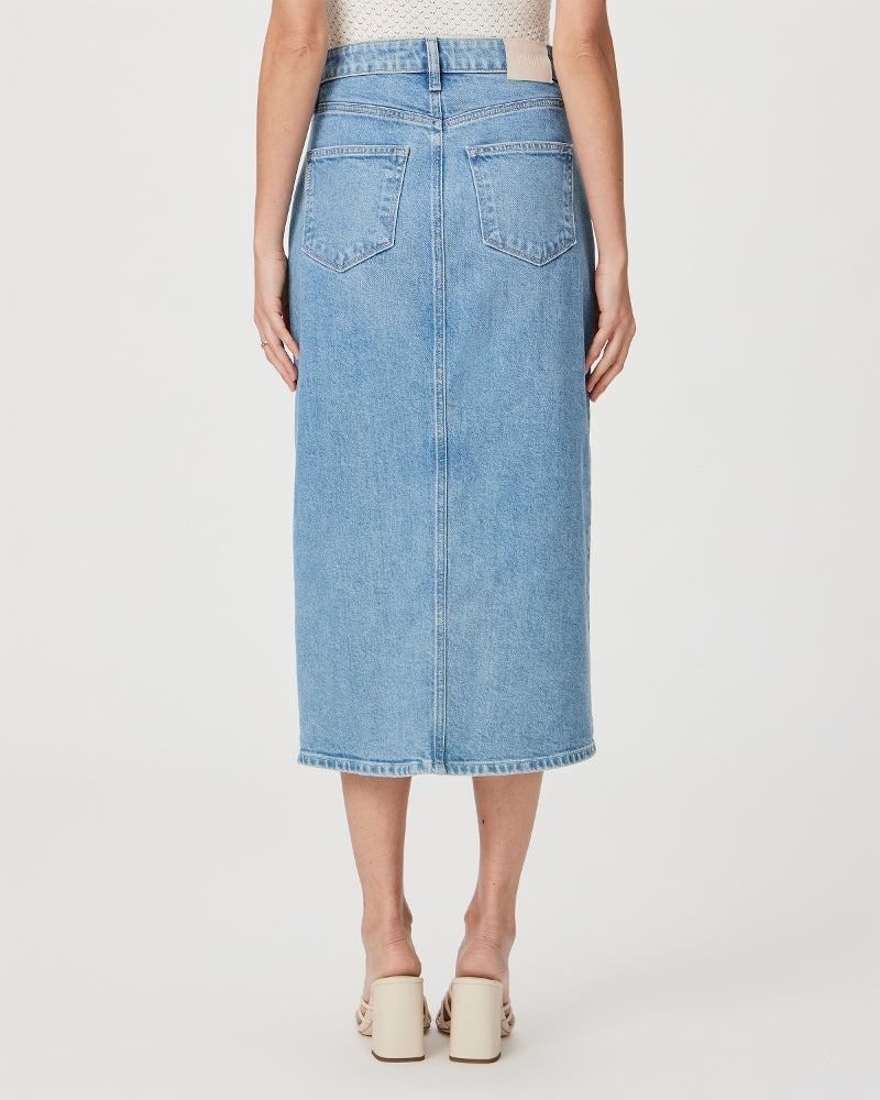 Paige Angela Midi Front Slit Skirt in Ysabel