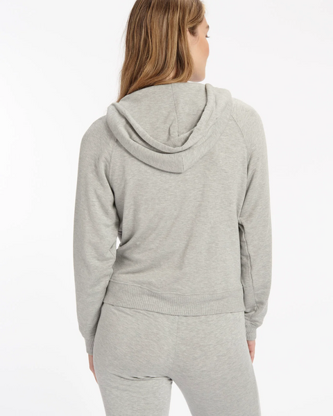 Splendid Supersoft Zip Up Hoody in Heather Grey