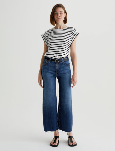 AG Saige Wide Leg Crop Jean in Plume