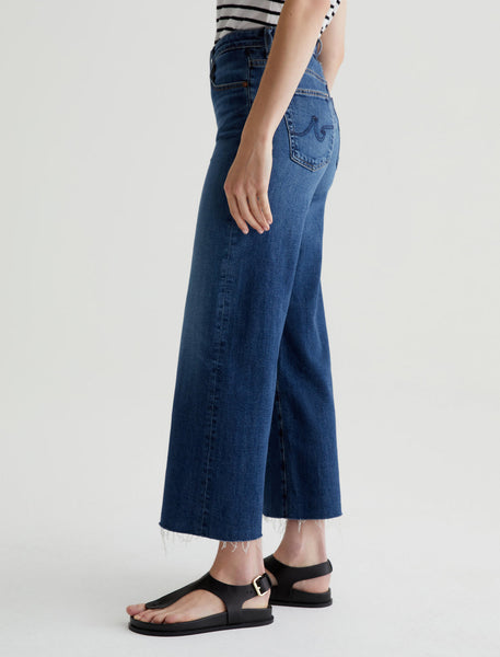 AG Saige Wide Leg Crop Jean in Plume