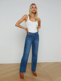 L'AGENCE Tiana Hi Rise Wide Leg Jean  in Stockton