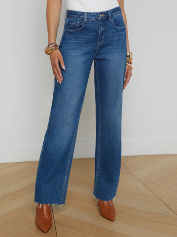 L'AGENCE Tiana Hi Rise Wide Leg Jean  in Stockton