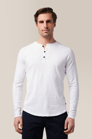 Good Man Brand LS Henley Soft Slub Jersey - White