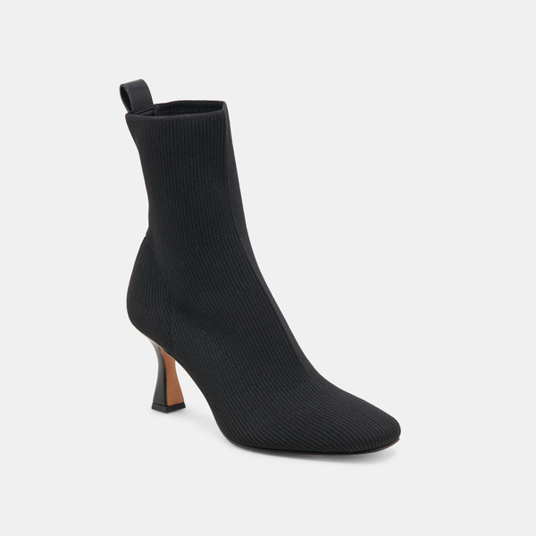 dolce vita Glamor square toe heel in black knit