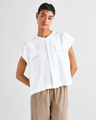 Splendid Kamryn Cap Sleeve Top in White