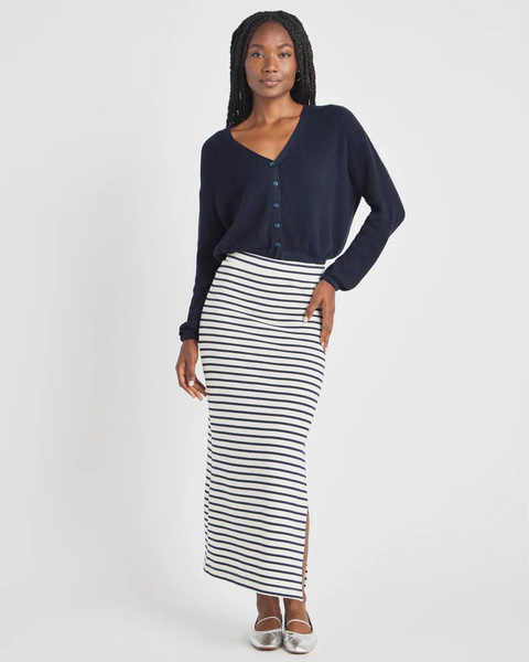 Splendid Bri Ribbed Cardigan in Navy