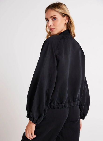 bella dahl Chloe linen tencel  bomber jacket in black