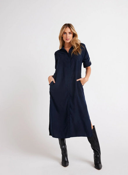 bella dahl tencel western yoke duster dress endless sea