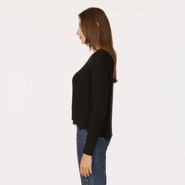 autumn cashmere distressed scallop shaker in black