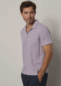 Velvet Men's Christian S/S Cotton Gauze Shirt - Lilac