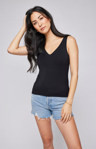 Gentle Fawn Starling Lined Double V Tank Black