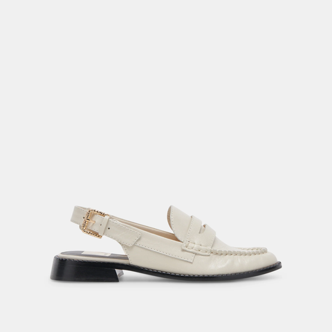 Dolce Vita Hardi Loafer in Ivory Crinkle Patent