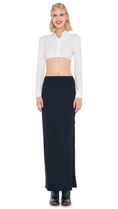 Norma Kamali Side Slit Long Skirt in Black