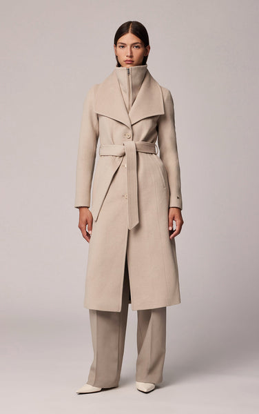 Soia & Kyo Ilana Belted Wool Coat With Collar in Hush