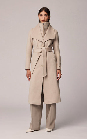 Soia & Kyo Ilana Belted Wool Coat With Collar in Hush