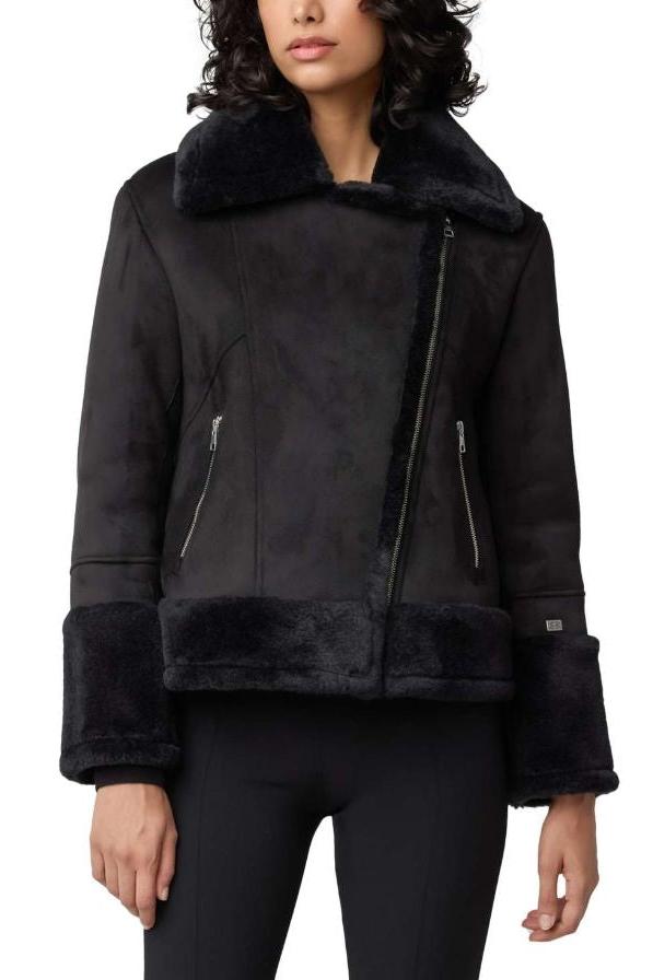 Soia & Kyo Phoebe Faux Sherpa Jacket in Black