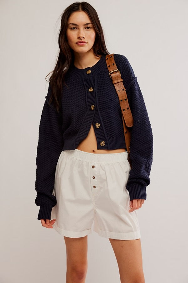 Free People Lila Cotton Blend Cardigan in Sky Captain