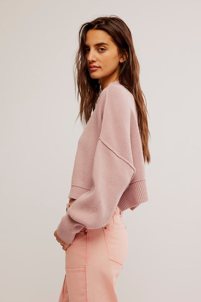 Free People Easy Street Crop Pullover in Lost Petal