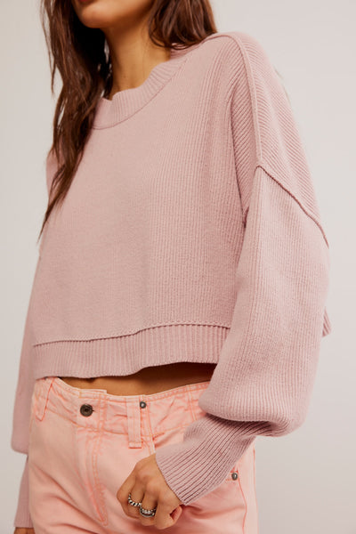 Free People Easy Street Crop Pullover in Lost Petal