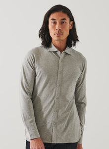 Patrick Assaraf LS Overdye Button Front Shirt - Feather