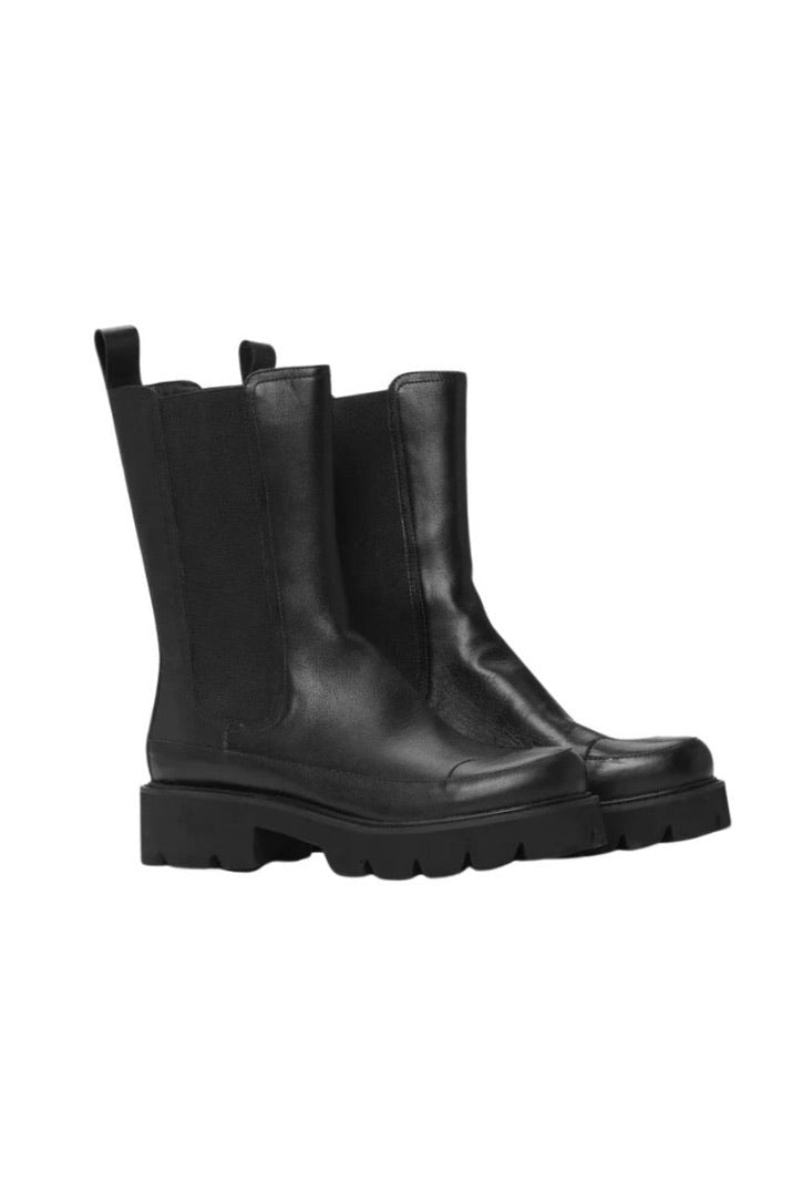 Ilse Jacobsen Miley Calf Length Leather Boot in Black