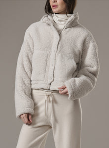 Splendid Tina Cozy Fleece Jacket in Pale Oak