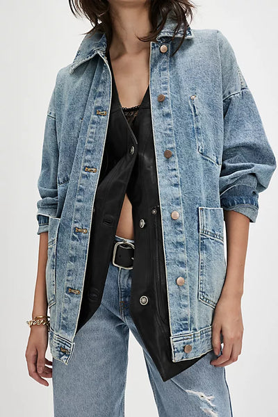 Free People Avery Denim Jacket in Got the Blues