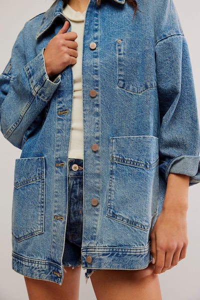 Free People Avery Denim Jacket in Got the Blues