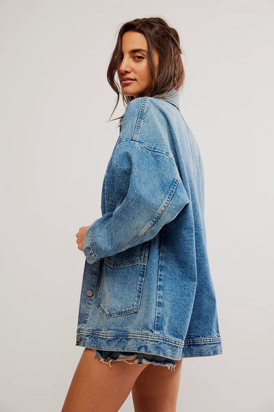 Free People Avery Denim Jacket in Got the Blues