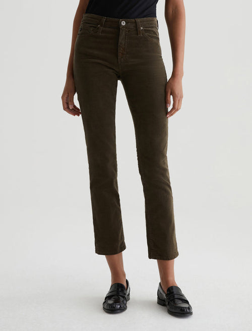AG Mari Hi Rise Slim Straight in Rich Umber Corduroy