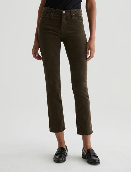 AG Mari High-Rise Slim Straight in Rich Umber Corduroy