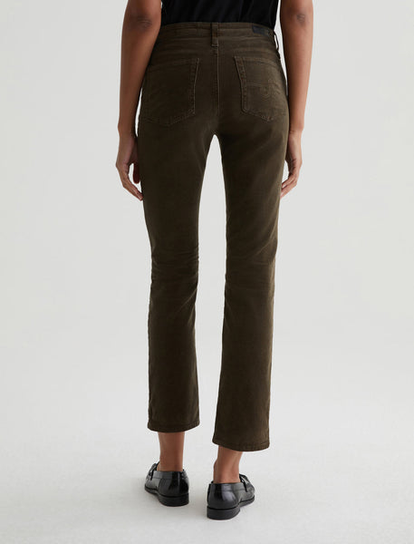 AG Mari High-Rise Slim Straight in Rich Umber Corduroy