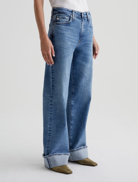 AG Kora High-Rise Wide Leg Cuff Jean 18 years Atlantic