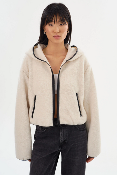 LAMARQUE Arlina Polar Fleece Hoody in Ivory