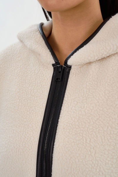 LAMARQUE Arlina Polar Fleece Hoody in Ivory