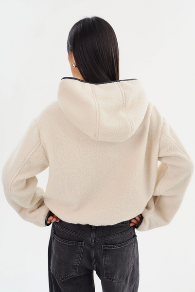 LAMARQUE Arlina Polar Fleece Hoody in Ivory