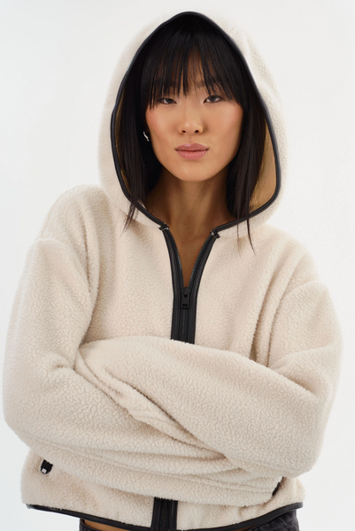 LAMARQUE Arlina Polar Fleece Hoody in Ivory