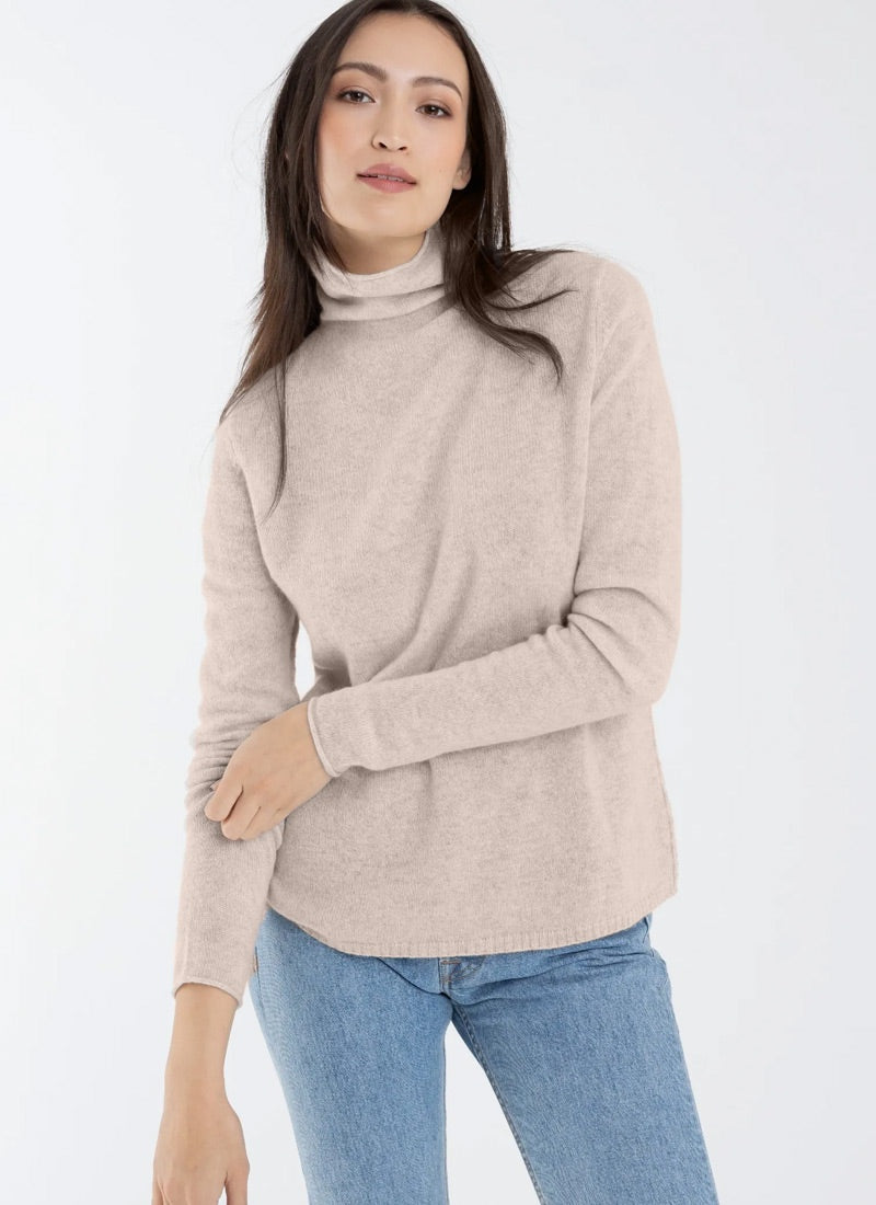 Alashan Harper Cashmere Funnel Neck Top Champagne