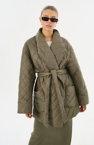 LaMarque Quilted Wrap Jacket in Sage