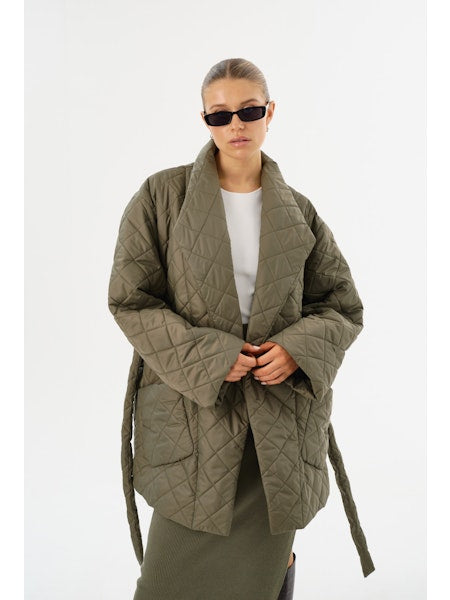 LaMarque Quilted Wrap Jacket in Sage