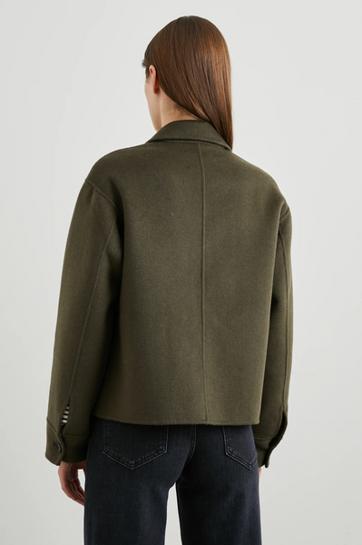 Rails Remi Wool Blend Flap Pocket Jacket in Olive