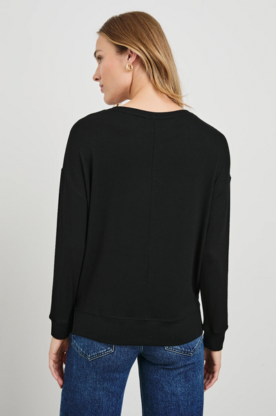 Rails Iggy Lounge Jersey Top with front seam Black