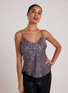 bella dahl abstract dot v-neck camisole in onyx steel