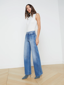 L'AGENCE Scottie Hi Rise Wide Leg jean in Hayward